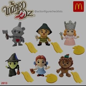 McDonald's Wizard of Oz Collectible Figures - Yellow, Pink, Green, Gray, Brown